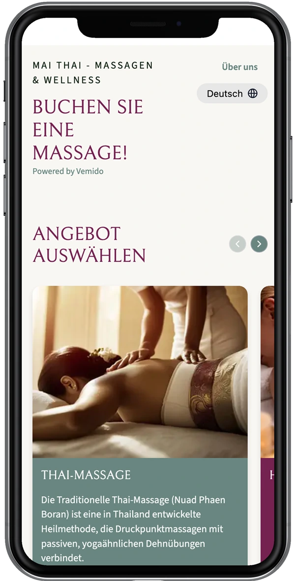 Mobile view of the booking page on a smartphone