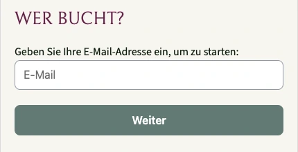 Booking form with guest and login option